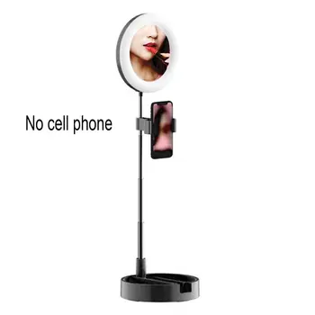 

Live Holder Flood Lamp with a Makeup Mirror Ring Shaking Voice Network Red Desktop Mobile Phone Bracket Holder Photo Shoot