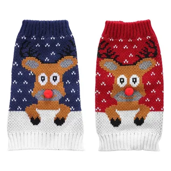 

Pet Costume Dogs Warm Sweater Coats For Pet Puppy Christmas Dress Up Cute Deer Knitting Clothes Chihuahua Teddy Clothes