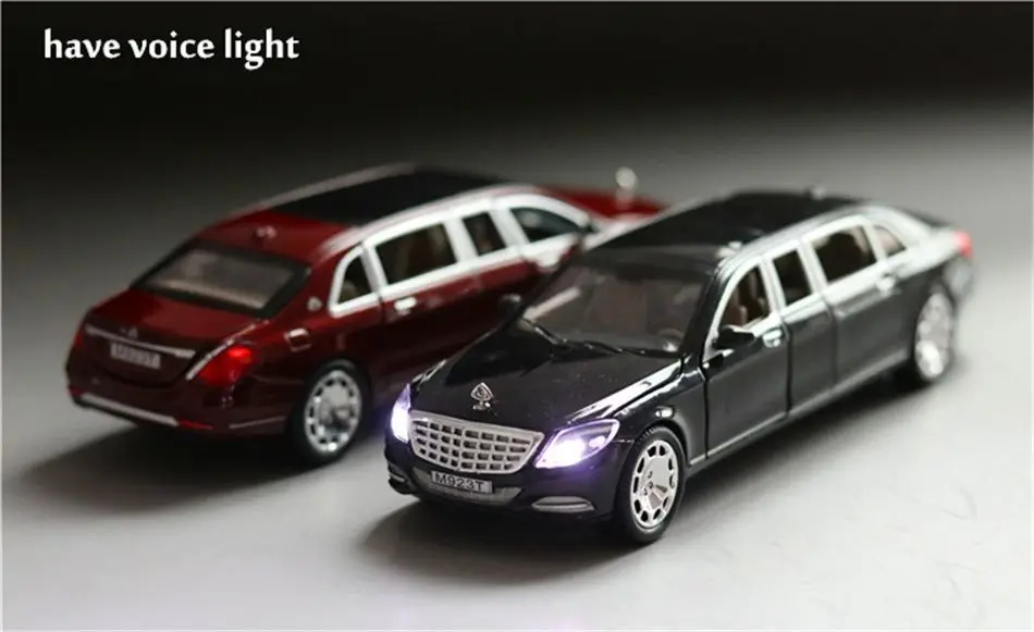 1/24 Maybach S600 металлическая модель автомобиля литая под давлением сплав высокая имитация, модели автомобилей 6 дверей можно открыть инерционные игрушки для детей Difts