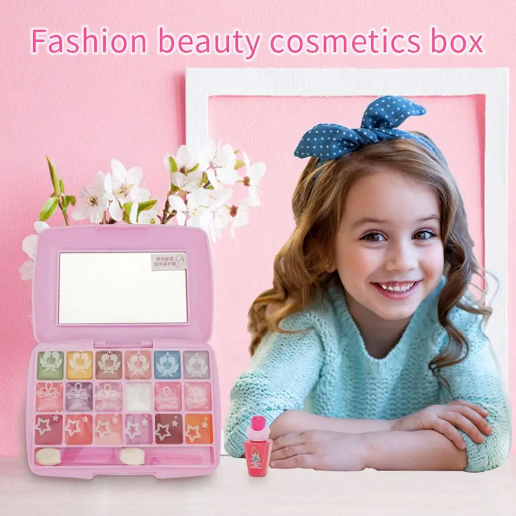 Kids Make Up Toy Set Princess Pretend Play Pink Makeup Beauty Safety Kit Toys For Kid Girl Dressing Cosmetic Party Birthday Gift