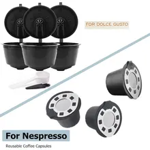 Cápsula de café reutilizable para Dolce Gusto & Nespresso cápsula de plástico rellenable Compatible con Nescafe repuesto Dolce Gusto taza