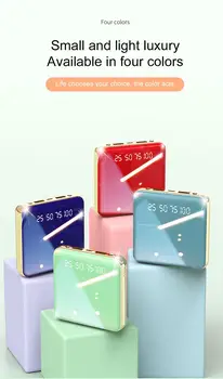 

Free shipping Power Bank 20000mAh Portable Mini Power Bank Mirror Screen LED Display Powerbank External Battery For iPhone