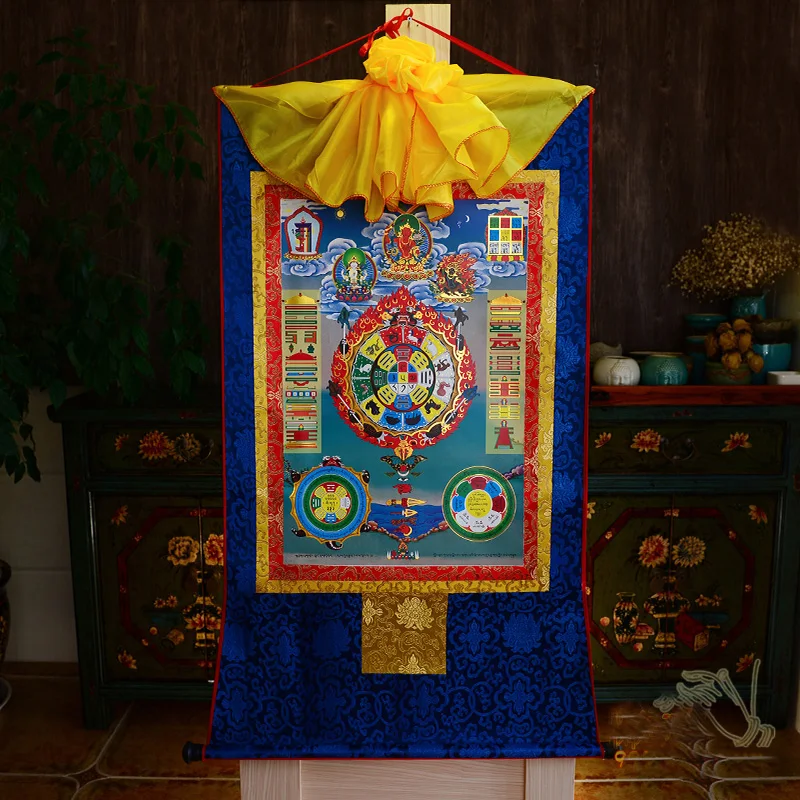 4P- буддийских принадлежностей- 60 см Thang-ga-Six-arm Mahaga Yamantaka VAJRA KILAYA настенные наклейки живопись танка