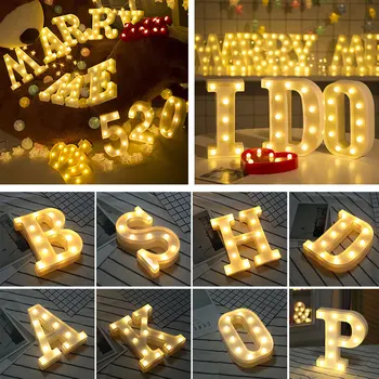 

LED Light Standing Alphabet Glow Name Sign Decoration Letter Light White Home Accessories Circus Creative Vintage Gift Party