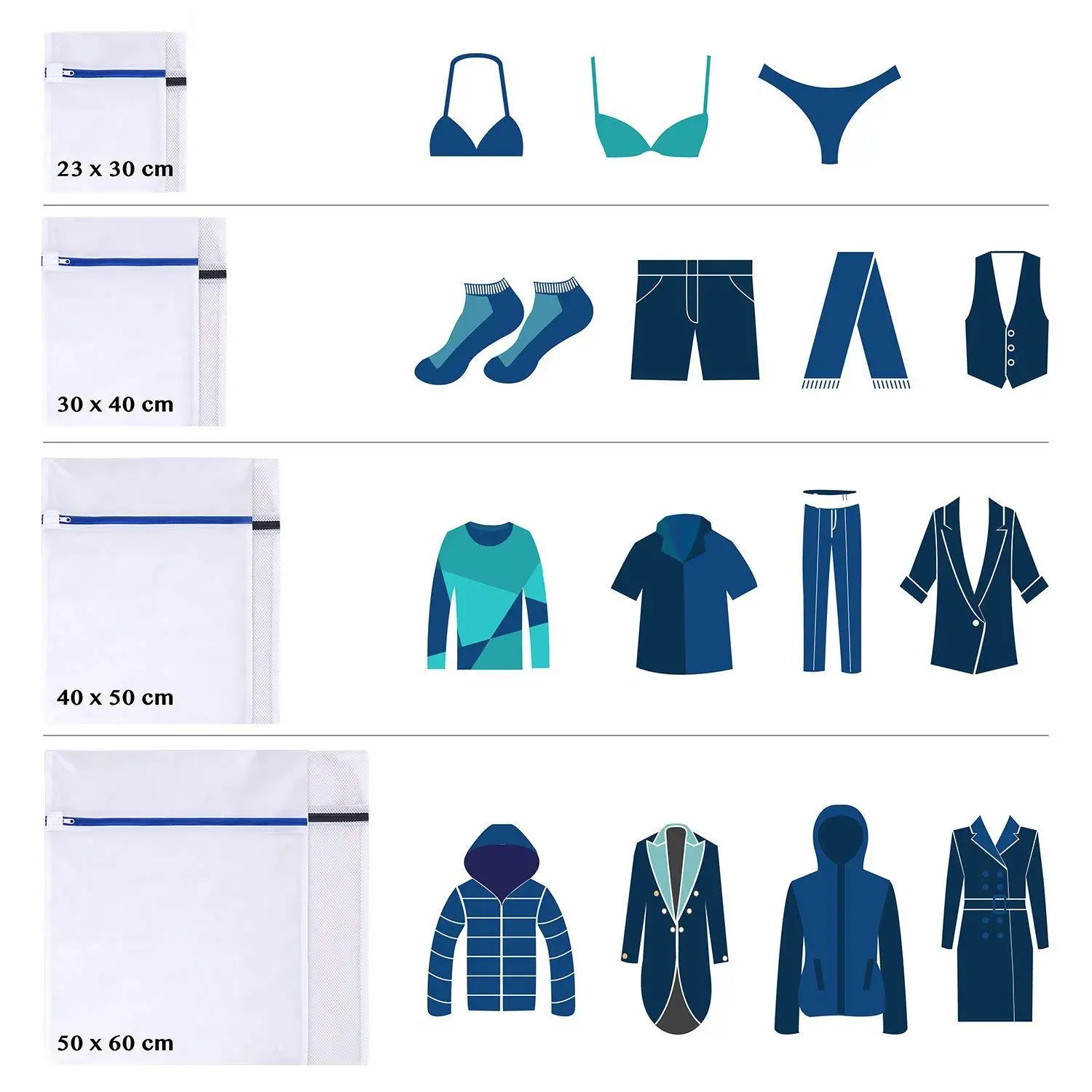 15 Size Mesh Laundry Bag Polyester Laundry Wash Bags Coarse Net Laundry Basket Laundry Bags for Washing Machines Mesh Bra Bag