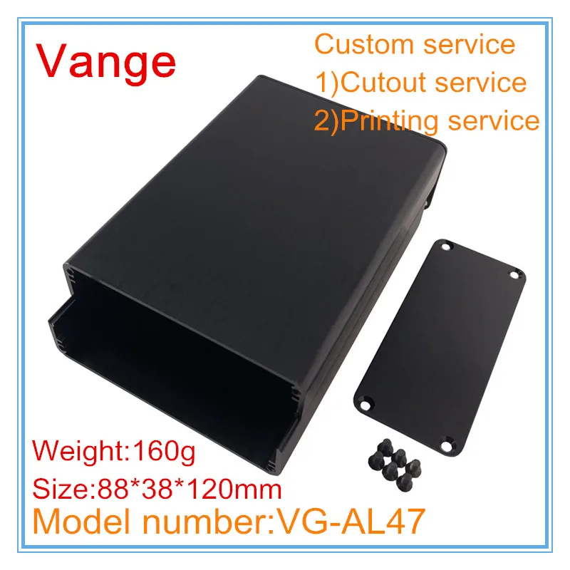 1pcs/lot electronic device metal box split black case 6063-T5 Aluminum profiles housing enclosure 88*38*120mm satin finish | Обустройство