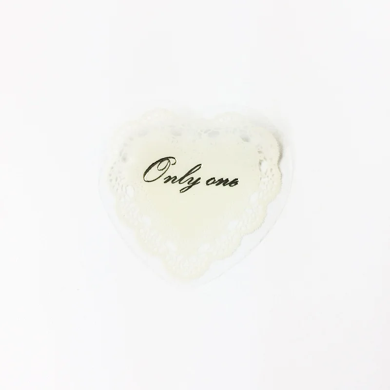 

80pcs/pack Heart-shaped Transparent Lace Just For You Baking Gift Box Decorative Seal