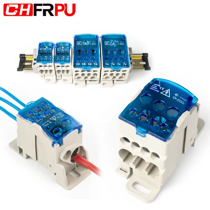 

UKK 80A-500A One in multiple-out distribution box Din Rail Terminal Blocks Universal wire connector junction box waterproof