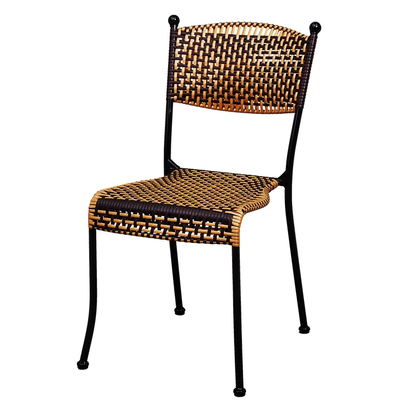 Один стул из ротанга домашний открытый балкон открытый патио стол и стулья Повседневный Маленький стул спинка стул