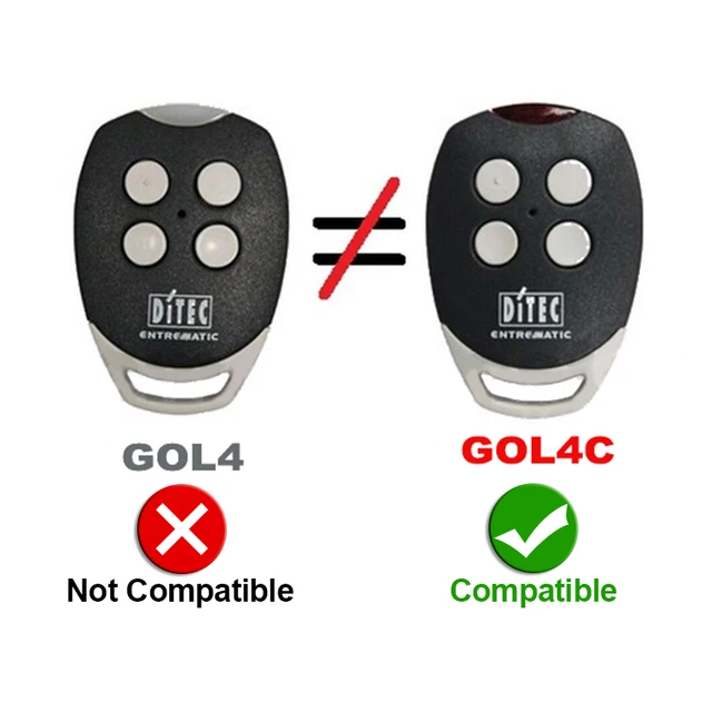 High Quality Garage Remote Control DITEC GOL4C BIXLS 433MHz Fixed Code Clone Keyfob 4 Button Duplicator 2