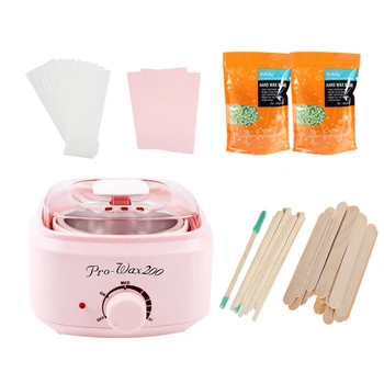 

Hair Removal Waxing Kit, Wax Warmer with 600G Hard Wax Beans 40 Wax Applicator Sticks, for Full Body Waxing EU Plug