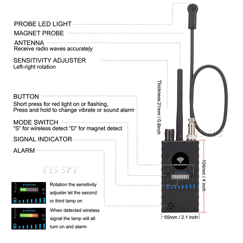 Обновленный G328B RF детектор сигнала Wifi gps ошибка Мини анти шпион Скрытая камера детектор для GSM трекер устройства gps Радар радио найти