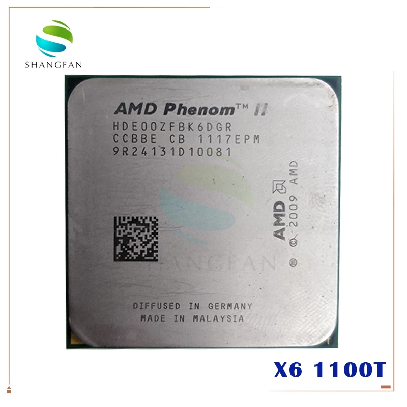 AMD Phenom X6 1100T X6-1100T 3 ГГц шестиядерный Процессор процессор HDE00ZFBK6DGR 125 Вт Разъем AM3 938pin |