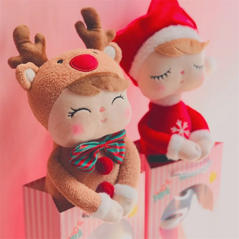 Metoo Плюшевые игрушки Анжела Рождественские куклы с коробкой Мечтая девочка плюшевый олень мягкие Подарочные игрушки для детей 1 шт
