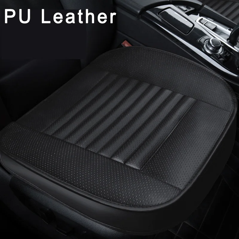 

1pc Car Front Seat Covers Protector Cushion Universal Black PU Leather Auto Interior Front Seat Cover Pad Accessories