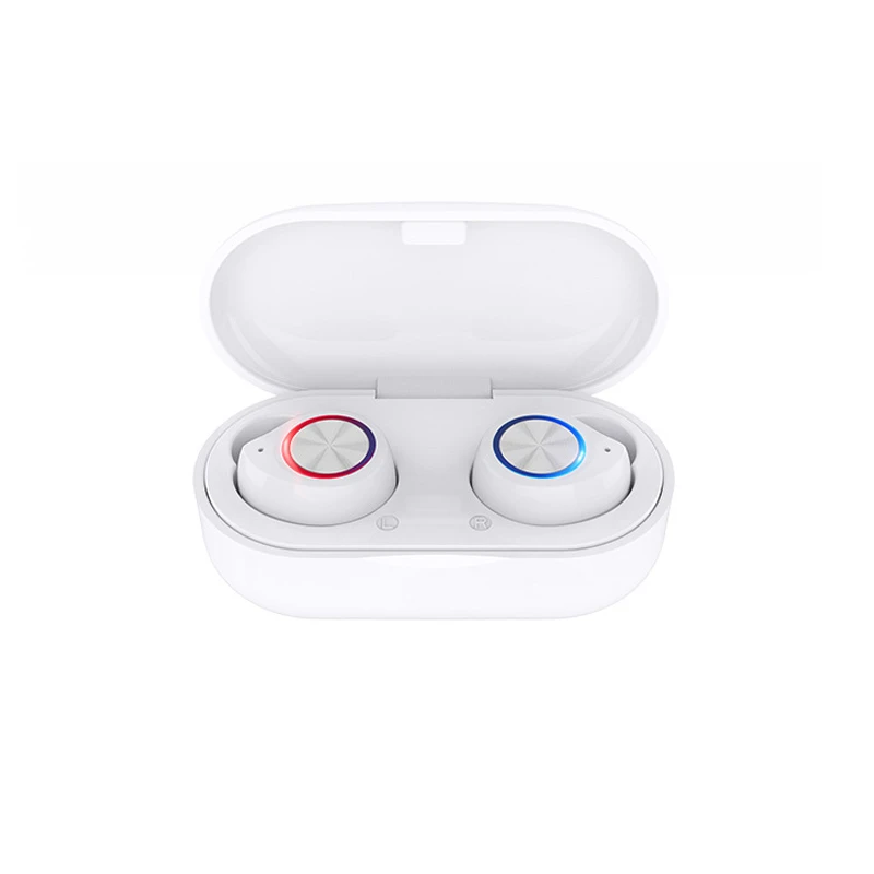White TWS беспроводные наушники, Bluetooth наушники 5,0, сенсорное управление, наушники с микрофонами, гарнитура, шумоподавление, Hi-Fi стерео - Цвет: White