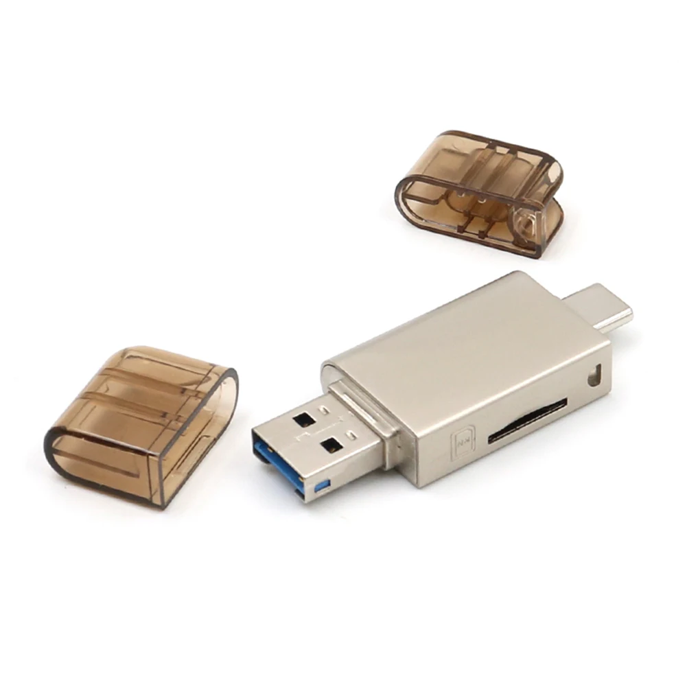 Тип C USB 3,0 кард-ридер SD/Micro/SD TF CF компактный адаптер для флэш-карт адаптер для ноутбука OTG Тип C устройство для чтения карт памяти USB 3,0 карта
