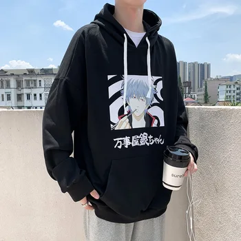

New Harajuku Anime Gintama Cool Hoodies Men Women Gintoki Hip Hop Hooded Autumn Winter Loose Streetwear Tops