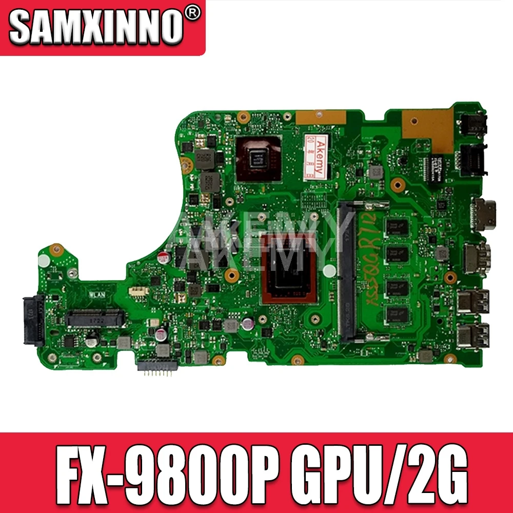 X555QG материнская плата для ноутбука ASUS оригинальная 4GB RAM FX 9800P R5 M430 2 Гб|Материнские