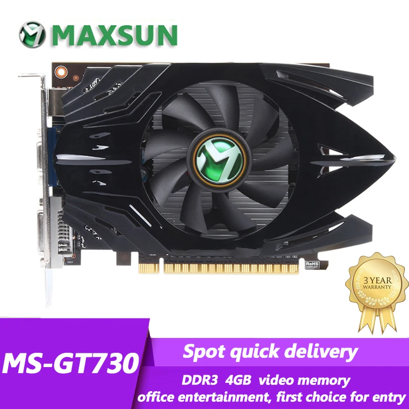 gpu computer MAXSUN GT730 Heavy Hammer 4GB GDDR3 NVIDIA HDMI Compatible VGA DVI Computer GPU PC Gaming Graphics Card gpu computer