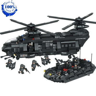 

New SWAT Team 1351PCS fit City Police Building Blocks bricks SWAT police solider army Transport Helicopter Children Kid Gift Toy
