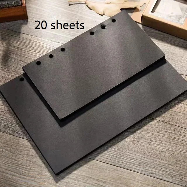 A5/A6/A7 Spiral Notebook Agenda Monthly Weekly Planner 45 Sheets Six Hole Standard Loose-Leaf Paper Office School Stationery Black Paper