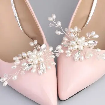

2pcs Elegant Rhinestone Shoes Clips Diy High Heel Charms Decoration Flower Dress Hat Wedding Party Shoes Clips
