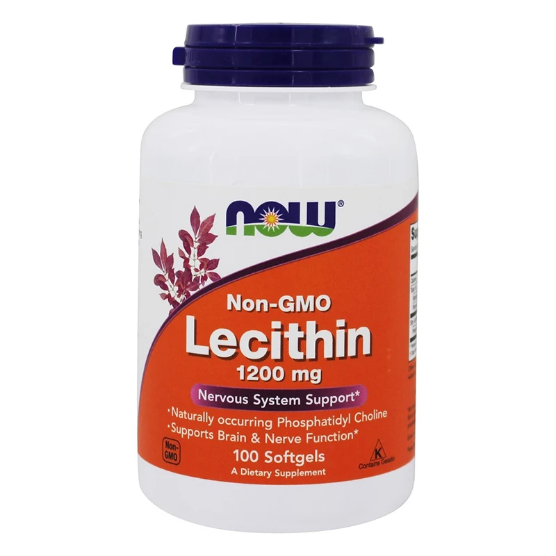 Free Shipping Non-GMO Lecithin 1200mg Support Natural Phosphatidylcholine Support Brain and Nerve Function 100 Softgels