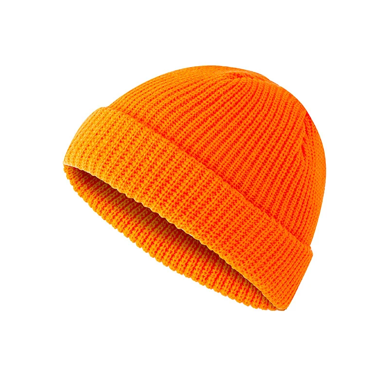 Зимняя вязаная Кепка унисекс в рубчик с манжетами, одноцветная Кепка с черепом, мешковатая шапка в стиле ретро для катания на лыжах, рыбацком, Docker, шапочка, мешковатая шапка - Цвет: 11