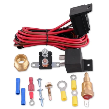 

3/8" 175~185 Electric Engine Fan Thermostat Temperature Relay Switch Sensor Kit
