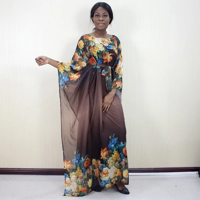 2020 новейшее Африканское платье Дашики синее шифоновое Модное Элегантное