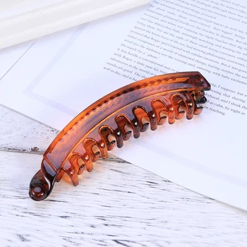 

6pcs Women Fashionable Banana Hair Clip Toothed Ponytail Holder Strong Tension Hair Claw (Turtle Shell Color)