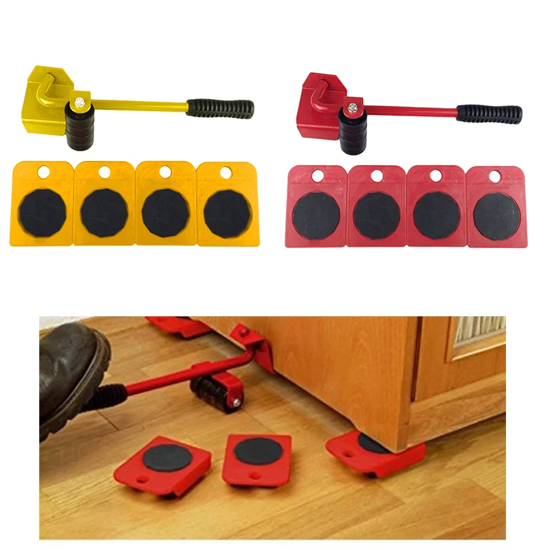 

Easy Furniture Lifter Mover Tool Set Heavy Stuffs Moving Hand Tools Set Wheel Bar Mover Device Furniture Transport Tool