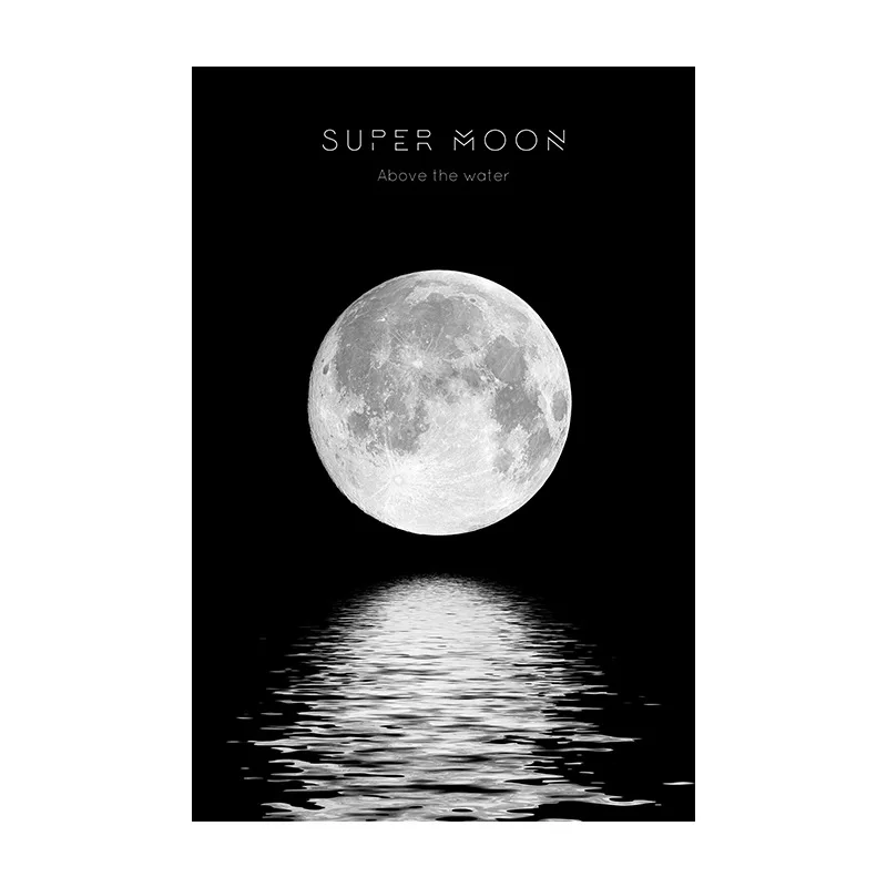 Moon Phase Картина на холсте луна ночь постер абстрактные настенные художественные