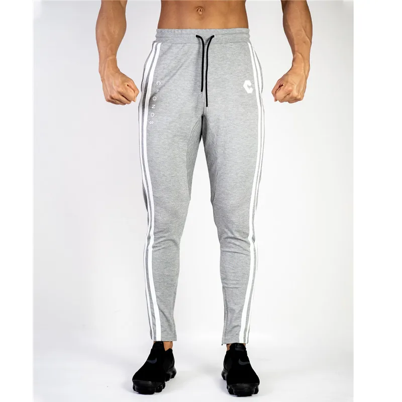 Осенние брюки; хлопковые брюки для тренировок; mannen pantalon homme; Узкие мужские модные брюки; joger para hombre esportes e; повседневные брюки для фитнеса - Цвет: gray