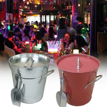 

Double Layer Bucket Galvanized Bucket with Ices Shovel Party K888