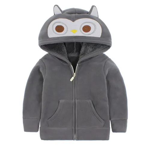 Gray Owl SVELTE/осенне-зимние детские пальто с мехом; пальто с капюшоном для мальчиков; модная теплая верхняя одежда из плотного флиса; Enfant - Цвет: Gray Owl