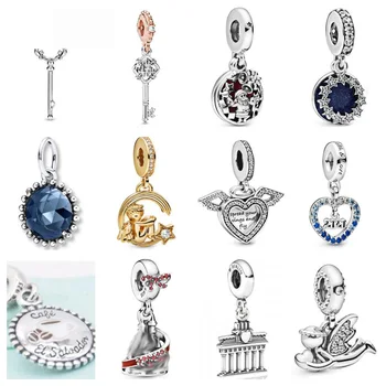 

PDD DZ 14 925 Sterling Silver Spring New Charm Pendant with DIY Bracelet Necklace Jewelry Gift Carving Suitable for Women