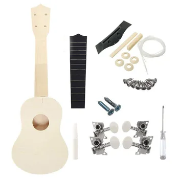 

21inch Support Painting Toy Assembly Parent-child Hawaii Guitar Handwork Simple Ukulele DIY Kit Musical Instrument Tool Children
