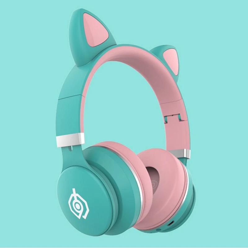 Bluetooth 5 0 Cat Ear Headphones LED Light Up Noise Cancelling Adults Kids Girl Headset Support TF Card