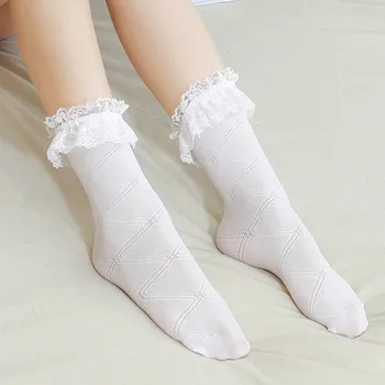 

Women Lace-up Socks Lolita Japan Student Thin Female Adult Socks Ventilation Summer Fashion Korean Style Young Girl Casual