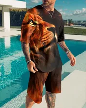 

The Lion King Summer 3D Printed Men's T-shirt Shorts Set Sportswear Tracksuit 2-Piece Short Sleeve Casual Set Clothing Suit