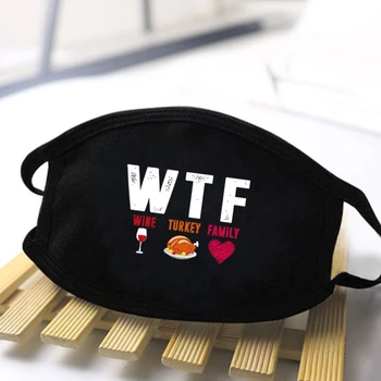 

Mens/Women WTF Cartoon Print Washable Soft Face Masks Breathable Polyester Male Dustproof Anti Haze Respirator Anti Mouth Mask
