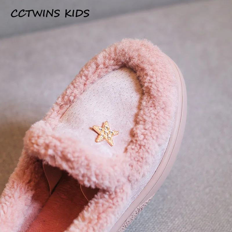CCTWINS/детская обувь; коллекция года; модные зимние слипоны для девочек; детская черная теплая обувь; брендовые черные Лоферы для малышей; LM2078