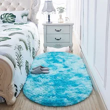 Овальный ковер для прикроватной кровати, переднее одеяло для длинных волос, нескользящий мягкий и удобный ковер, домашний текстиль