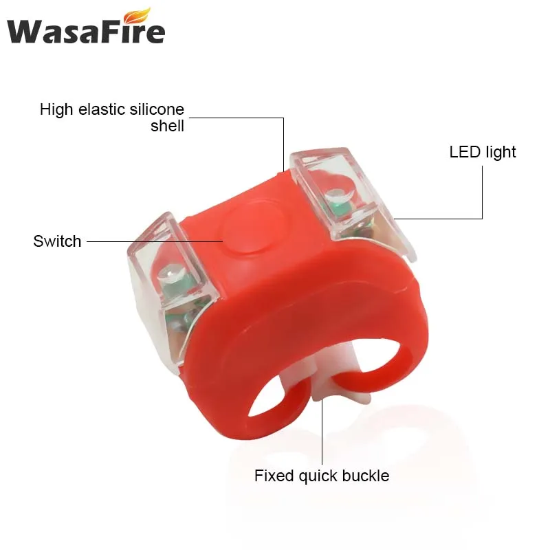 WasaFire мини-велосипед передний задний светильник светодиодный фонарь для велосипеда в силиконовом корпусе светильник Вспышка 3 режима Предупреждение задний фонарь водонепроницаемый велосипедный задний светильник