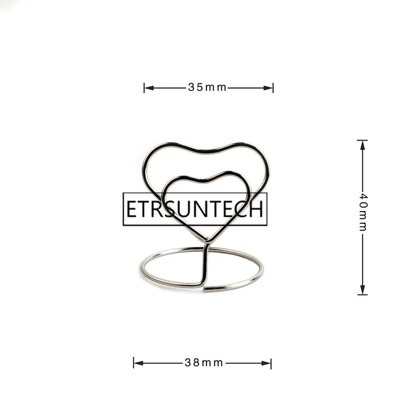 500 шт. В форме сердца место Памятка держатель карты Прекрасный провод стол номер держатели с базой для ресторана свадьбы банкета