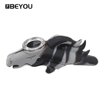 

Mini Smoke Pipe Food Grade Silicone Pipes Hand Cigarette Smoking Accessories Herbal Tobacco Holder with Glass Bowl Unbreakable