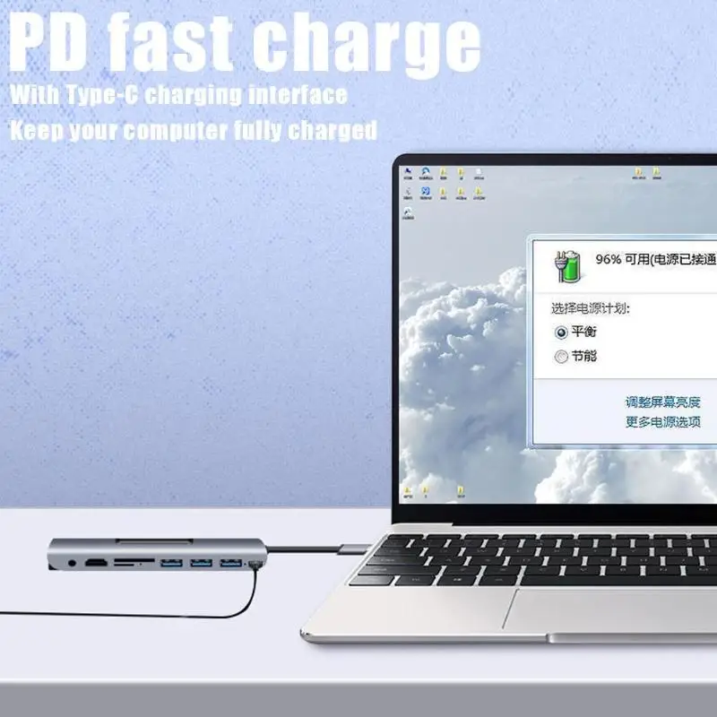 Кабель E0103 HDMI/VGA/Аудио/TF/карта памяти/3 USB/USB-C PD тип-c концентратор Поддержка прямой доставки