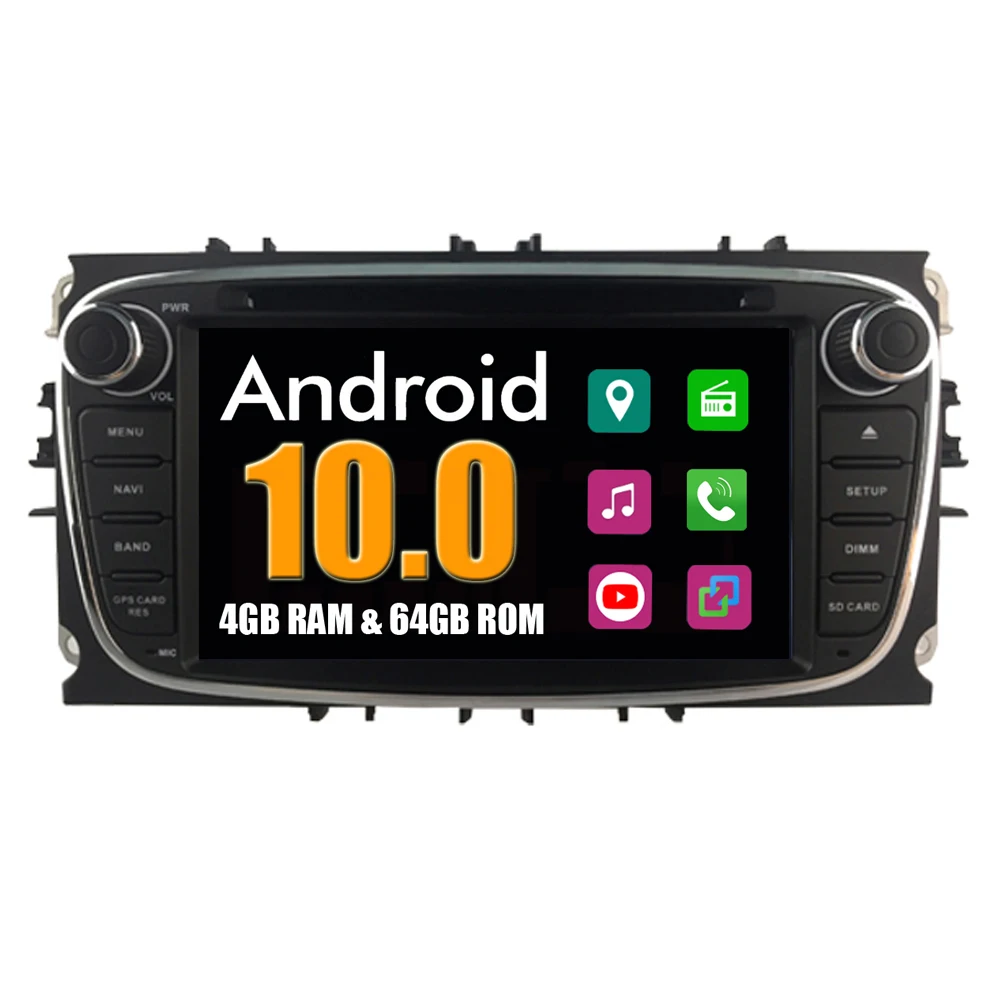 RoverOne для Ford Focus 2 Mondeo Kuga S max C MK2 Android 10 0 сенсорный экран автомобильный DVD GPS навигация